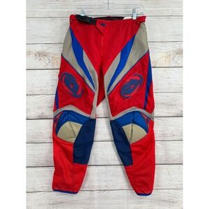 Answer Racing‎ Ion Motocross Pants Mens 30 Red Blue Tan Padded Dirt Bike Gear
